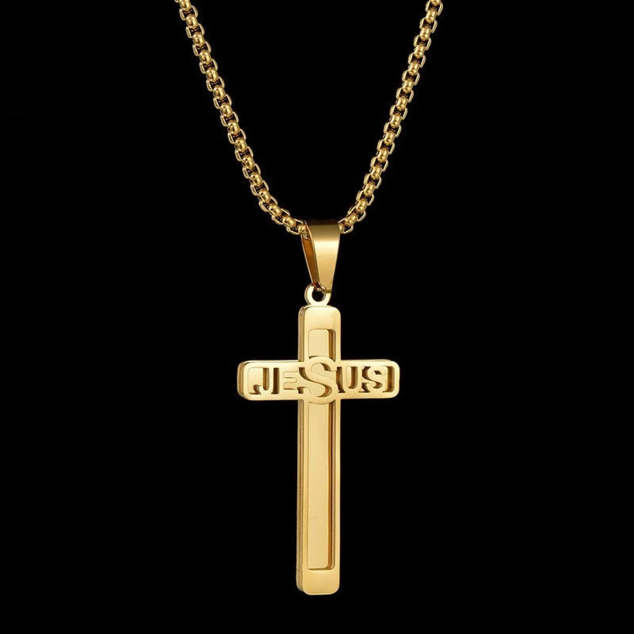 Fashion And Personalized DIY Titanium Steel Jewelry Cross Name Necklace - 7