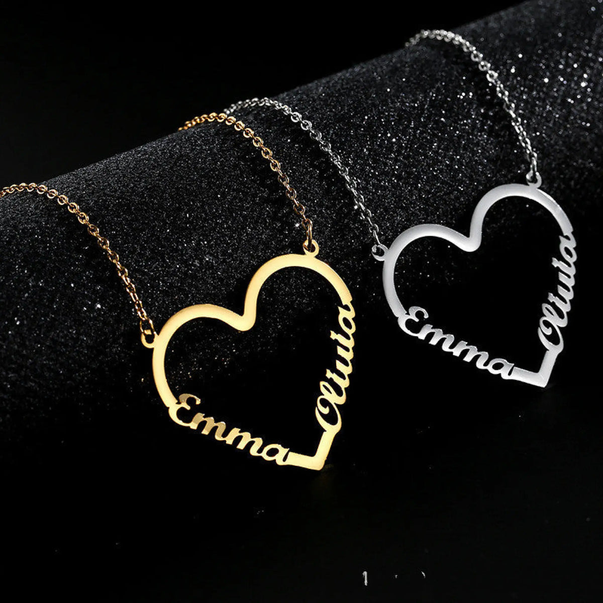 Fashion Custom Name Heart Necklace for Women Letter Gold Choker Necklace Gift - Golden / 35 - Necklace