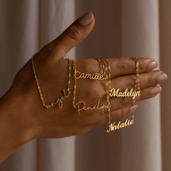 Fashion Handwritten Name Necklace Stainless Steel - Necklace