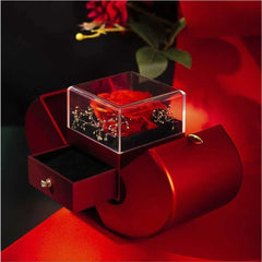 Fashion Jewelry Box Red Apple Christmas Gift Necklace Eternal Rose For Girl Mother’s Day Valentine’s Day Gifts