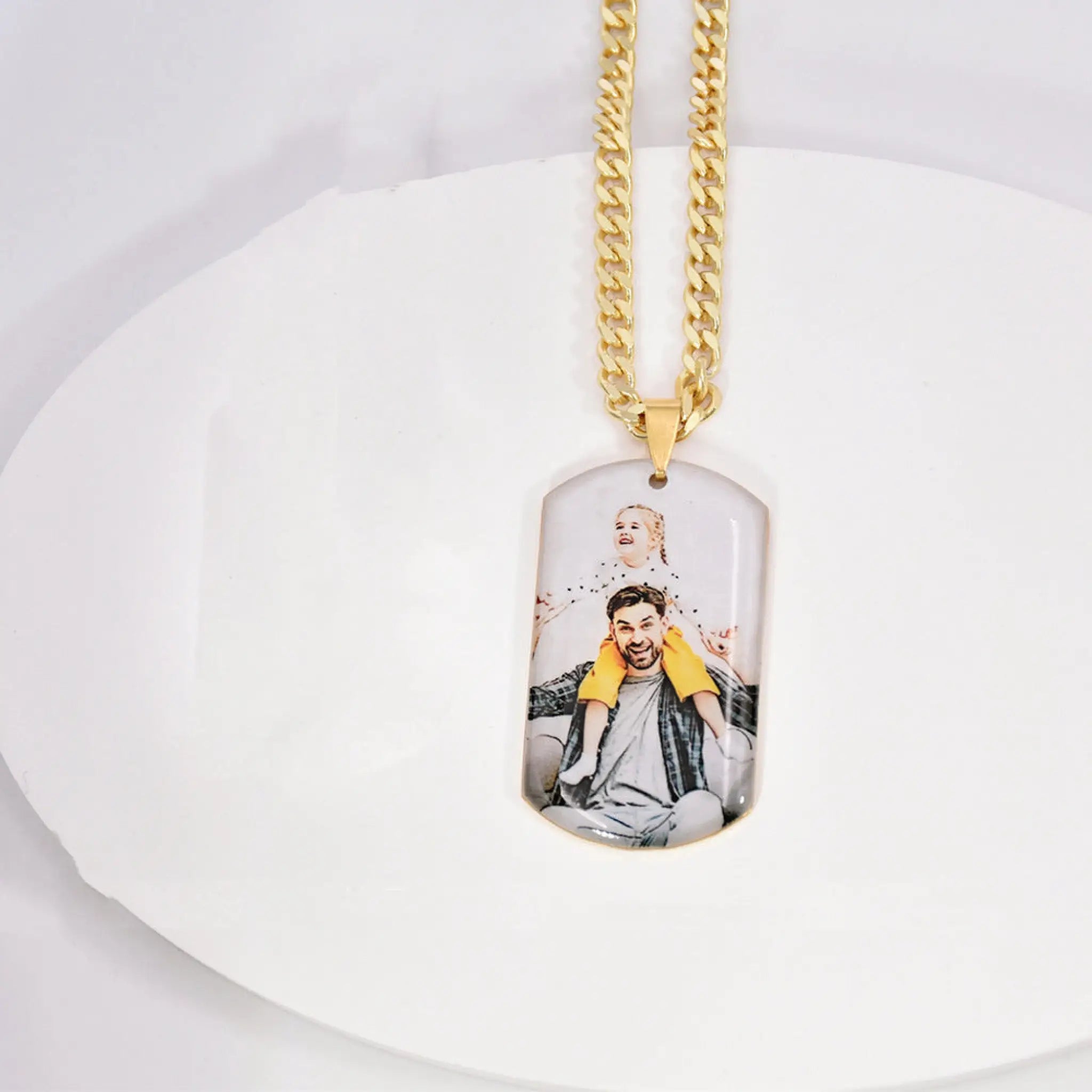 Fashion Photo Military Brand Stainless Steel Necklace - Gold - 7