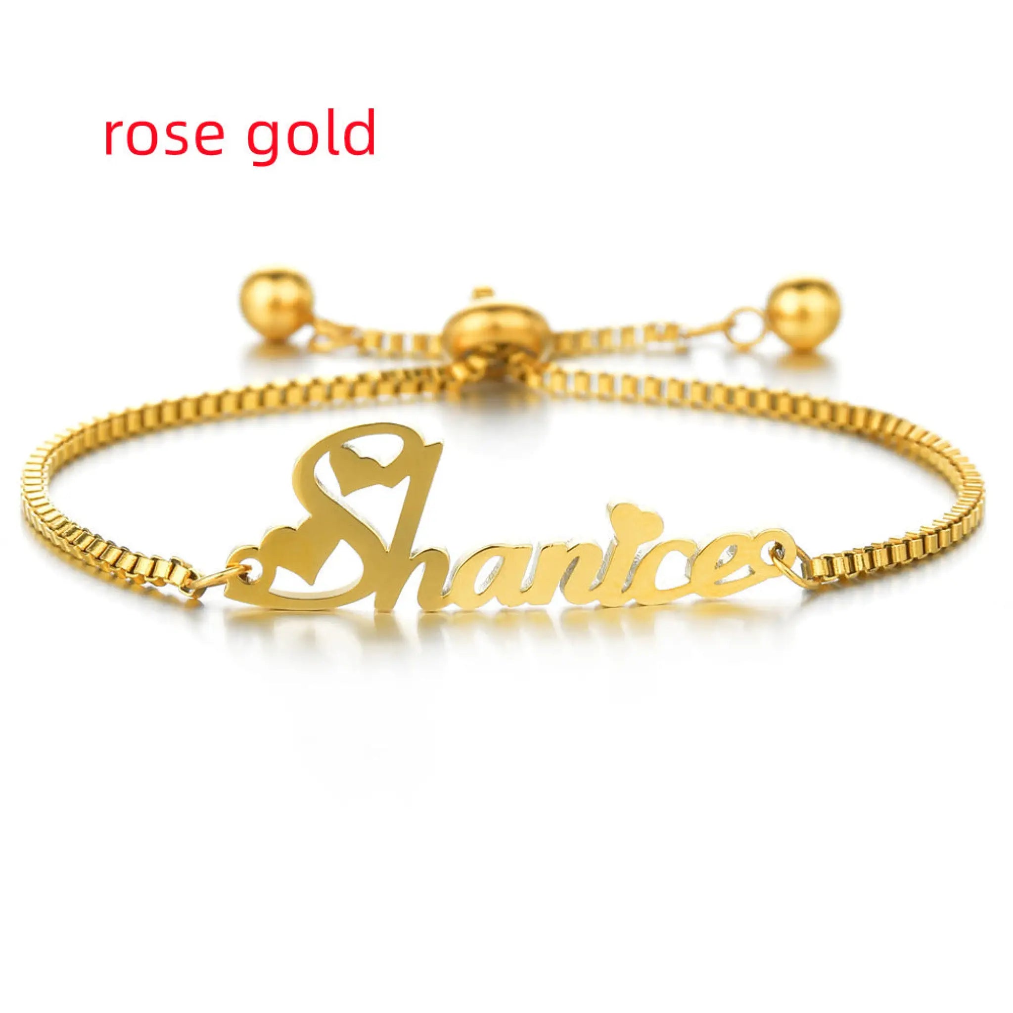 Fashionable And Personalized Stainless Steel Customized Bracelet - Rose Gold - 7