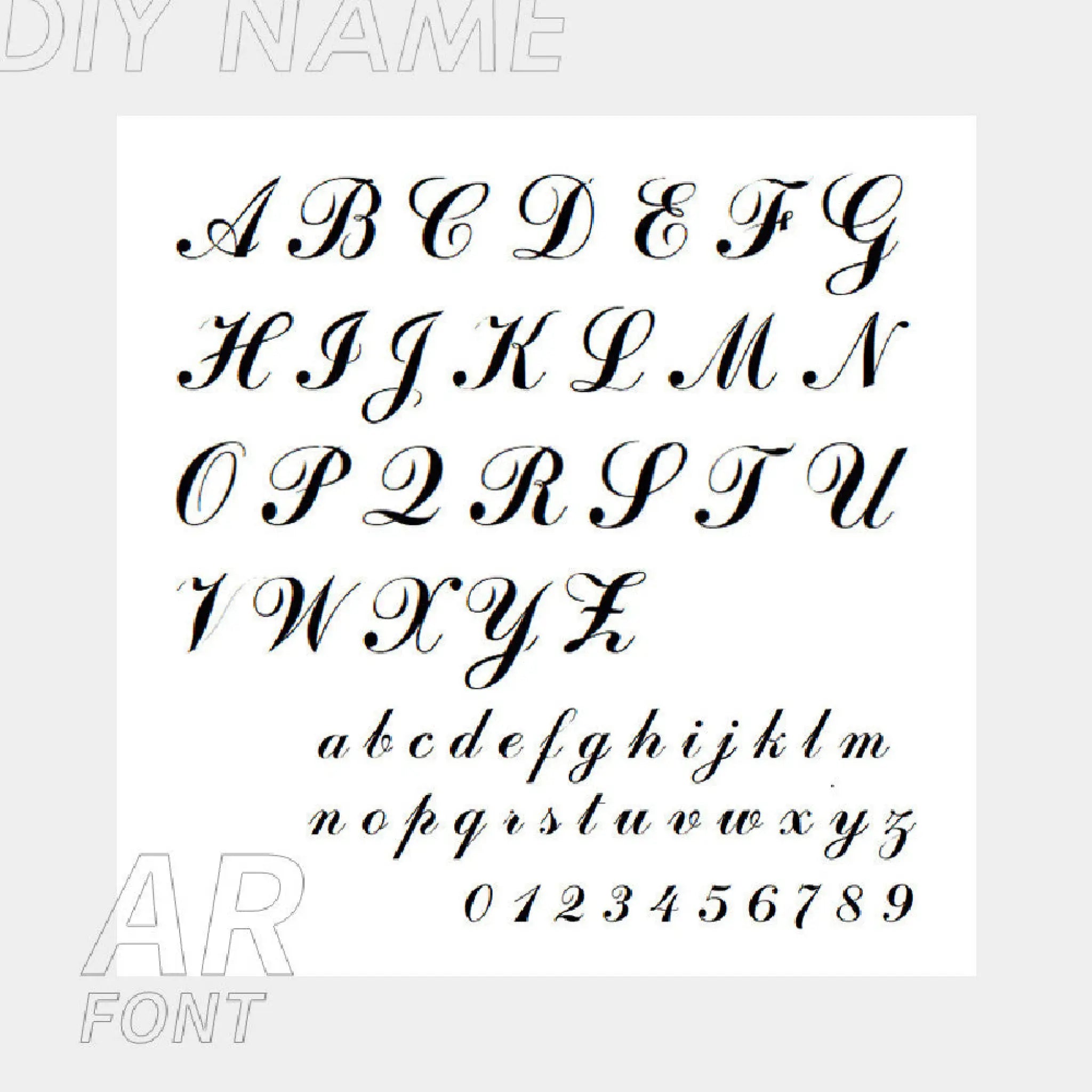 Fashionable Stainless Steel Name Necklace - AR font / Gold - 7