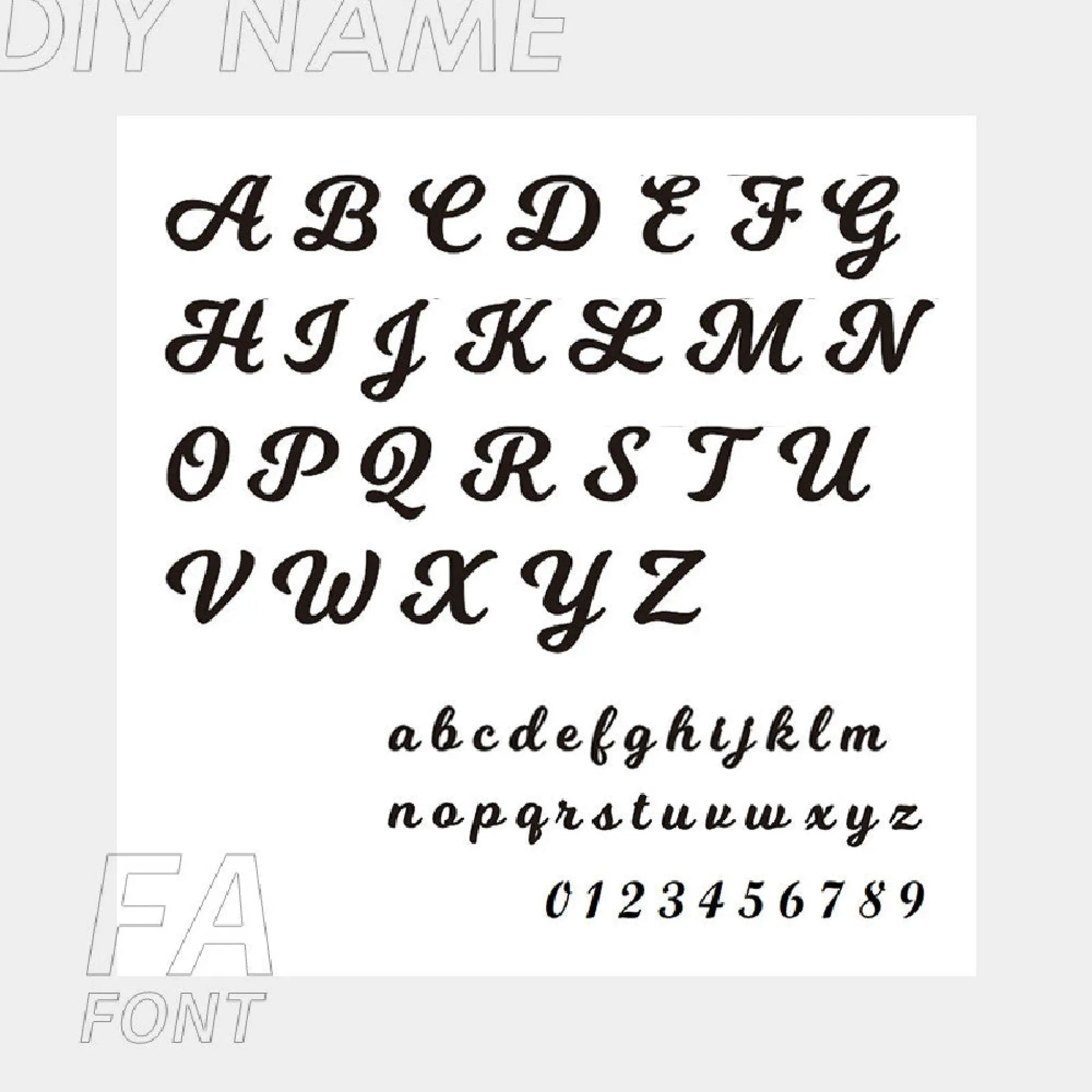 Fashionable Stainless Steel Name Necklace - FA font / Gold - 7