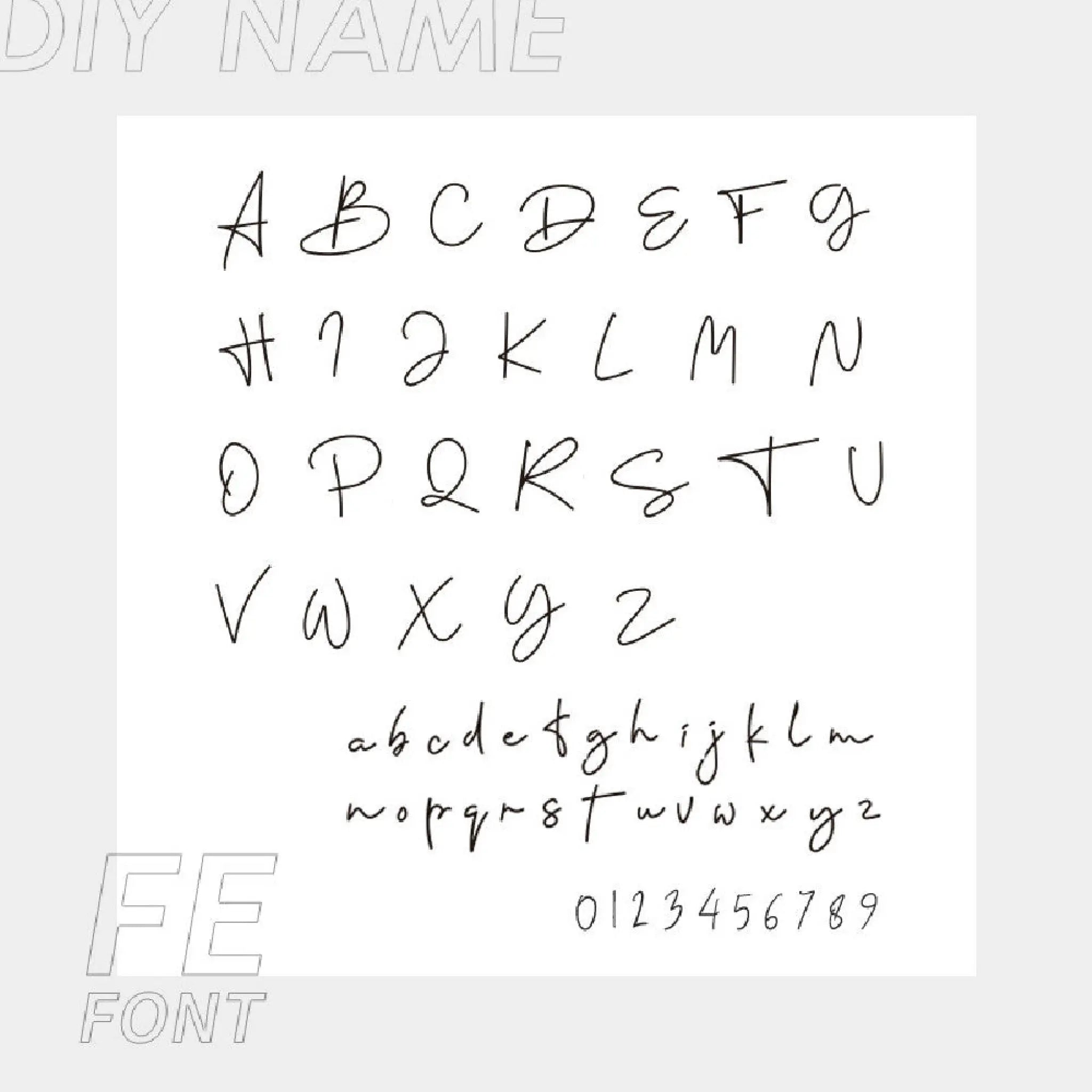 Fashionable Stainless Steel Name Necklace - FE font / Gold - 7