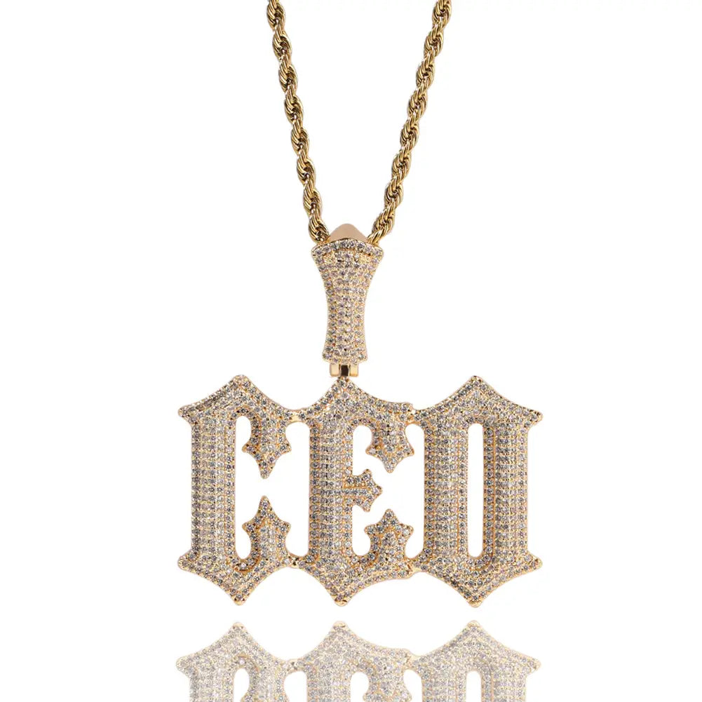 Personalized Zircon Letter Necklace for Couples in Gold and Silver