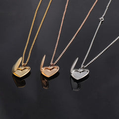 Glossy Shiny Peach Heart Love Photo Box Necklace