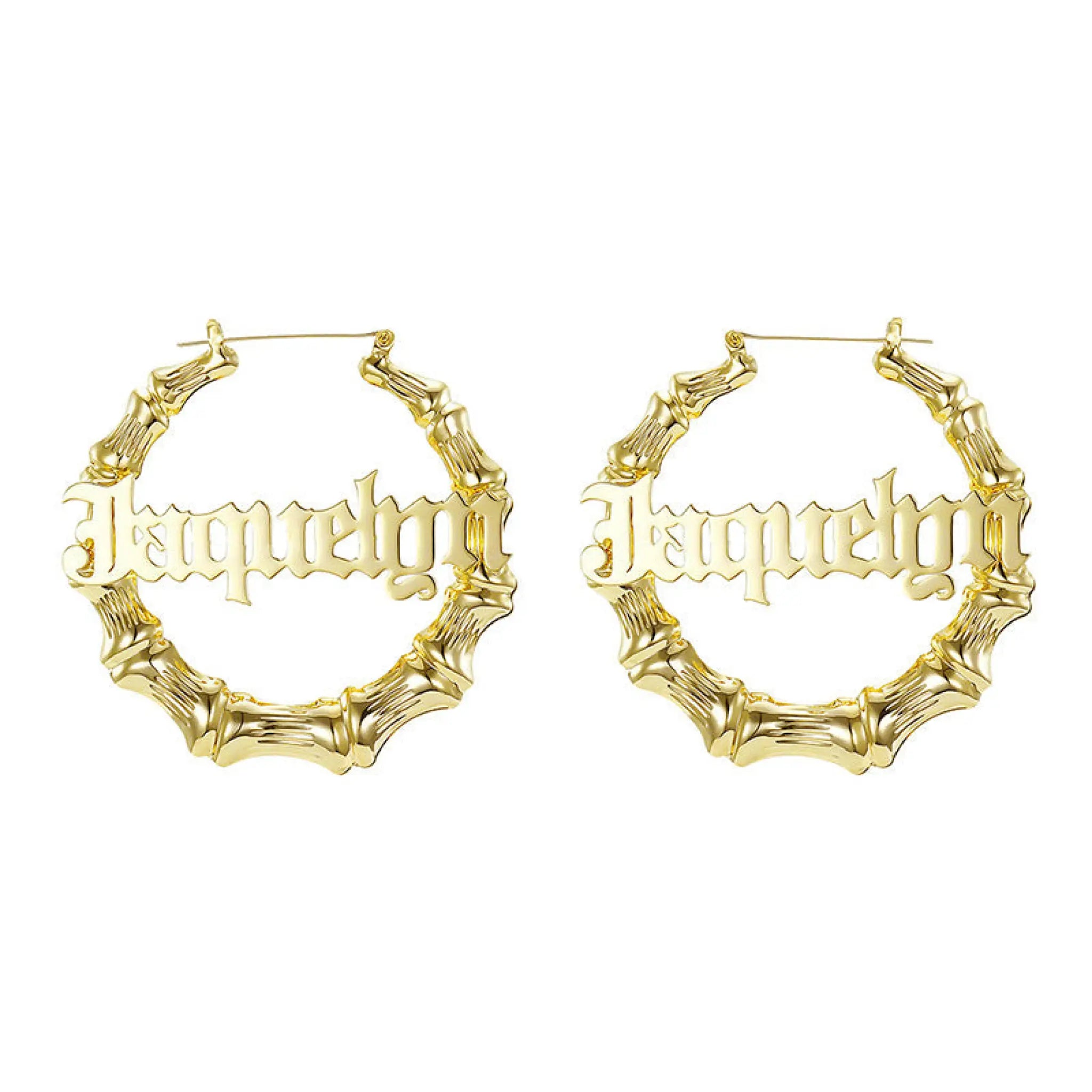Customized name letter earrings - Gold / 45mm - 7