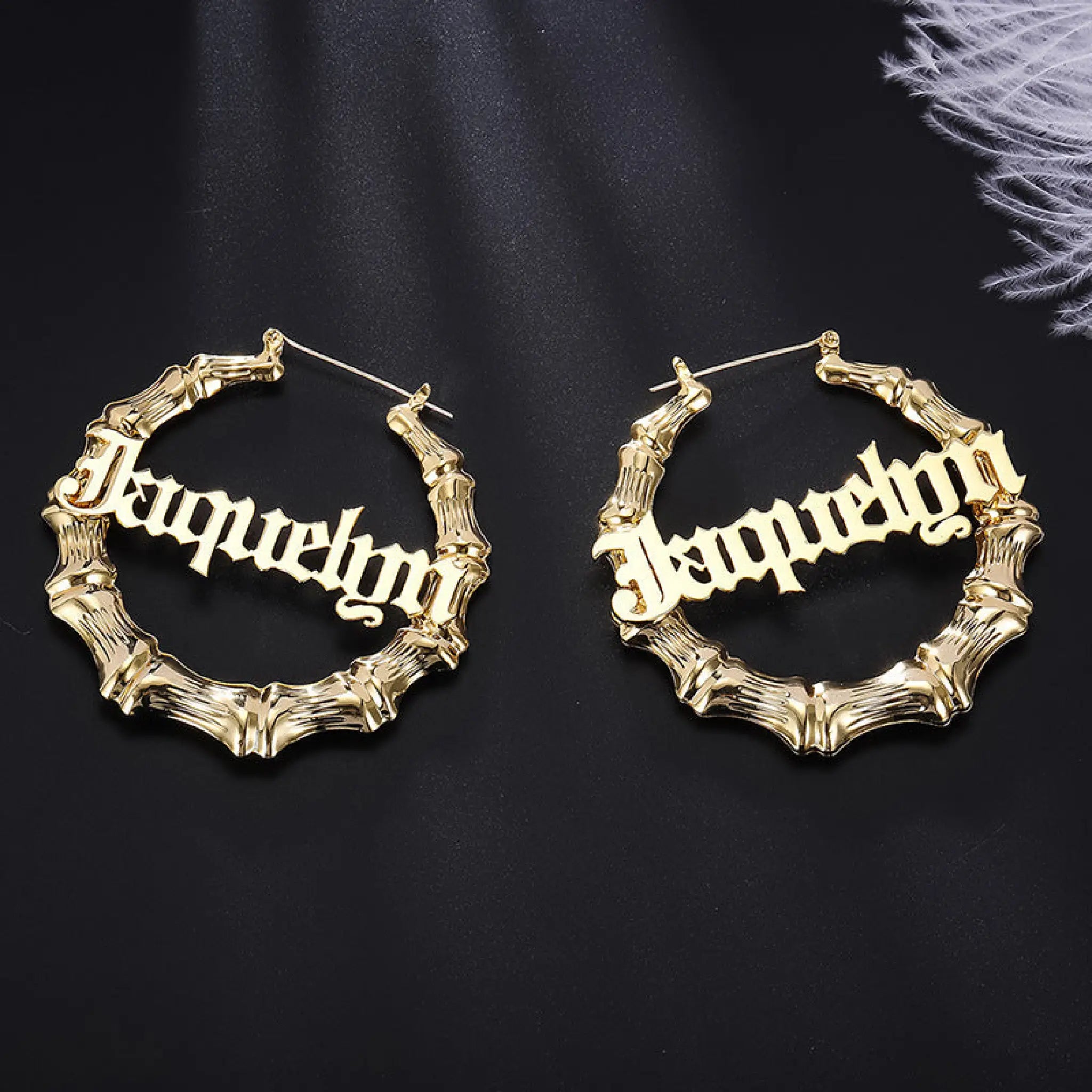 Customized name letter earrings - 7