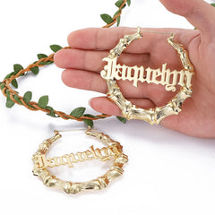 Customized name letter earrings - 7