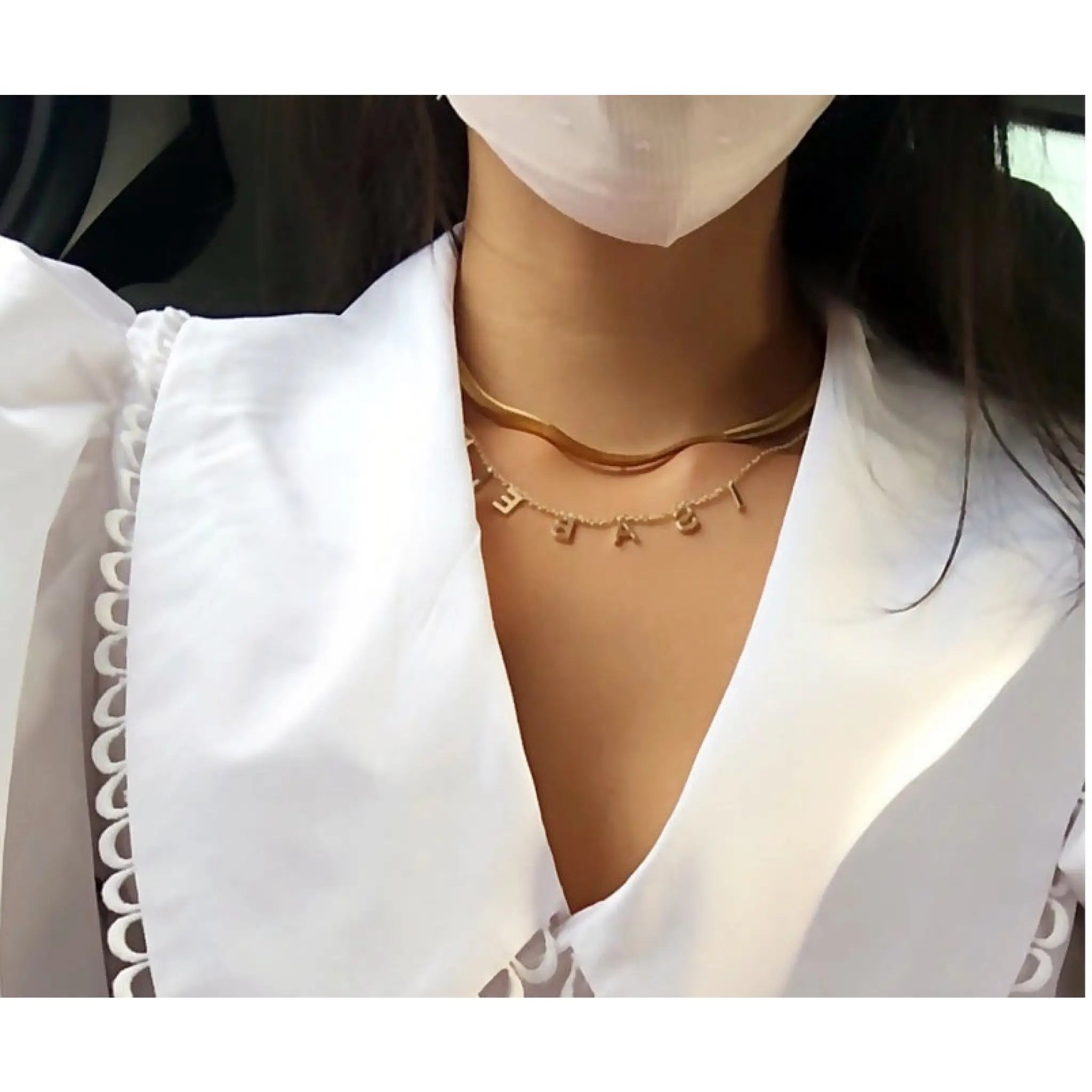 Stainless Steel Alphabet Name Necklace - 7