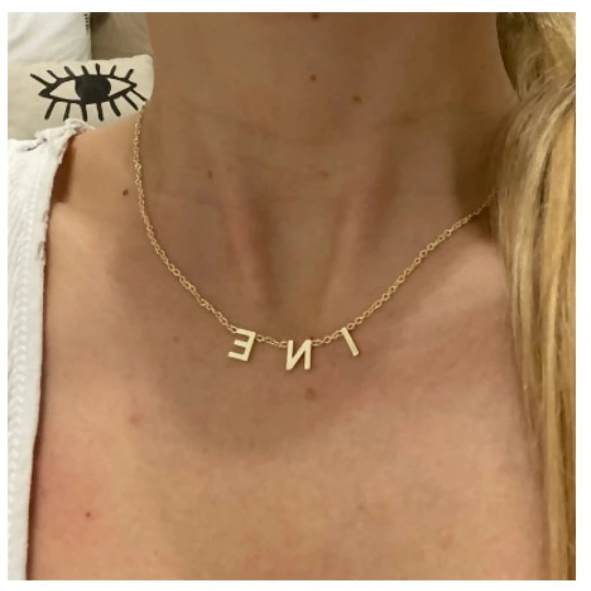 Stainless Steel Alphabet Name Necklace - 7