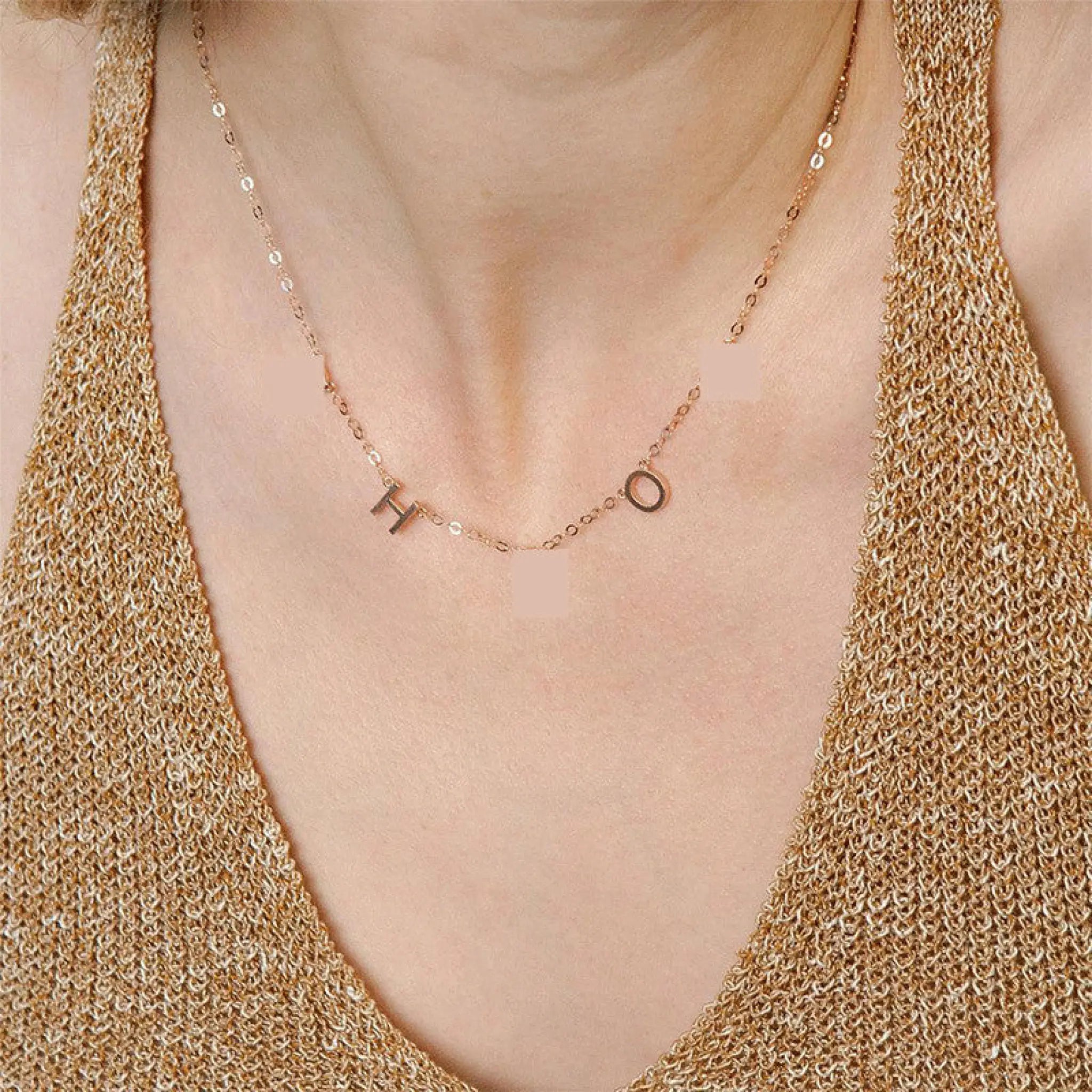 Stainless Steel Alphabet Name Necklace - 7
