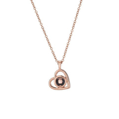 Languages I Love You Necklace Nano Projection Customized Color Pictures Photo Text - Rose Gold / 1Style - 7