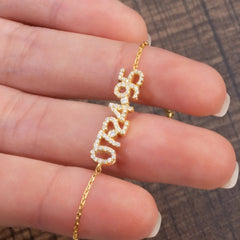 DIY Personalized 925 Silver Full Diamond Digital Bracelet - 7