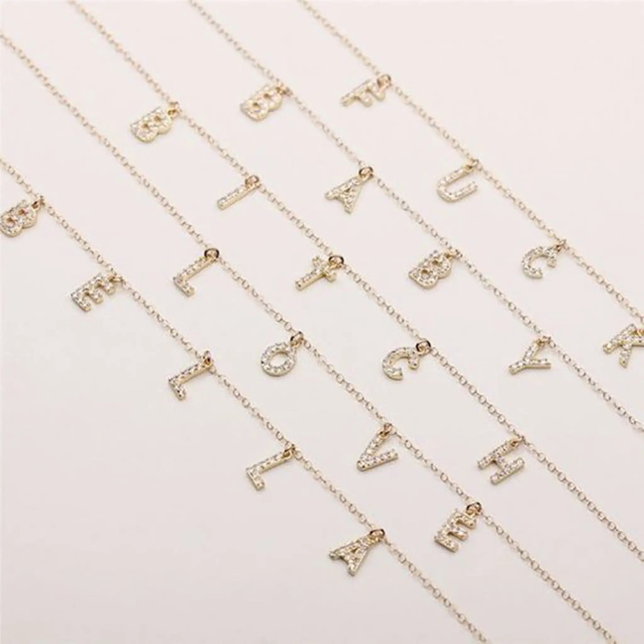 DIY Personalized Necklace With Zircon Letter Necklace - 7