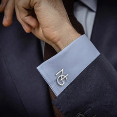Handmade Frosted Personalized Name Abbreviation Metal Cufflinks - 7