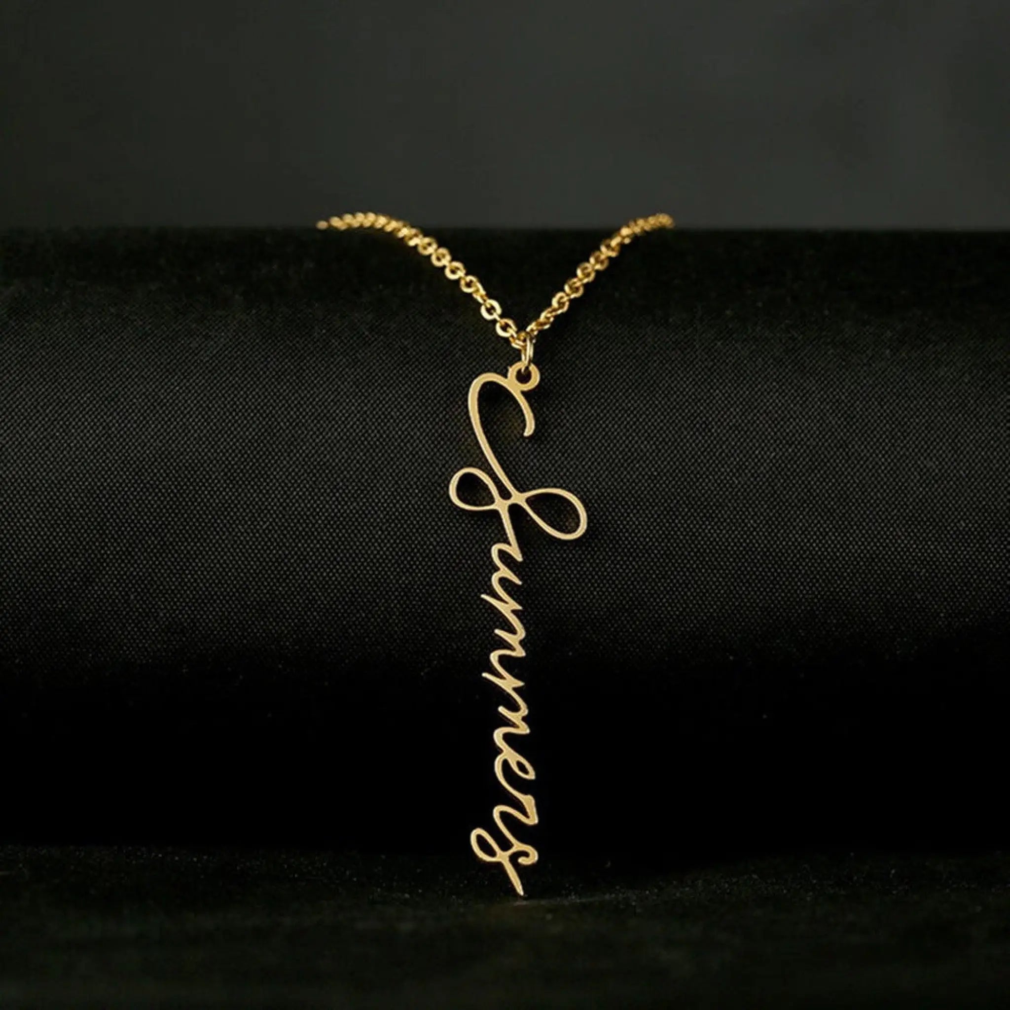 Handmade Vertical Name Signature Letter Necklace - Necklace