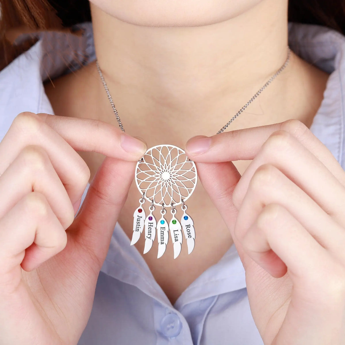 Heart-shaped Lettering Necklace Custom-made Models Name Letters - White / 40cm - 7