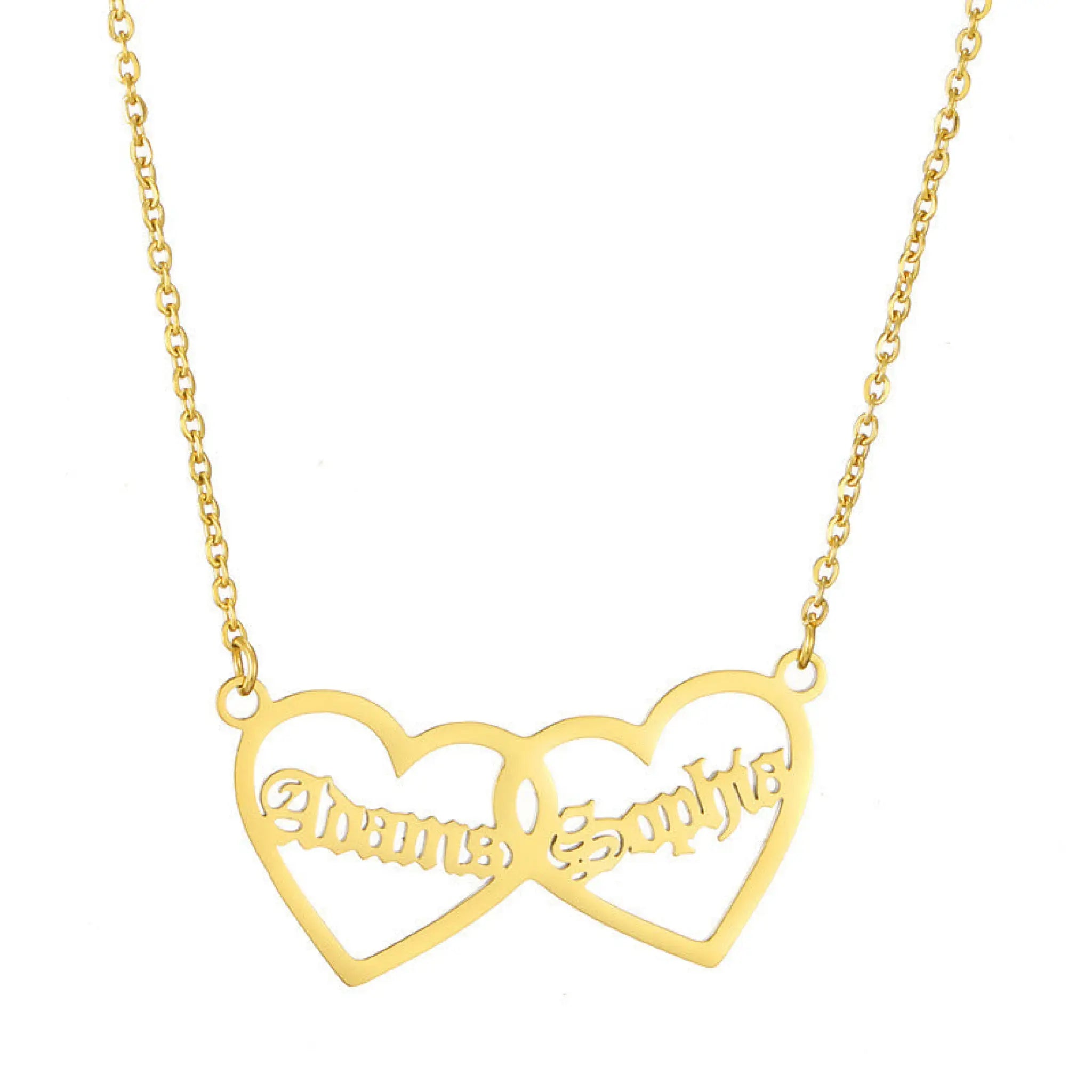 Heart To Heart Necklace Name Pendant - Gold - 7