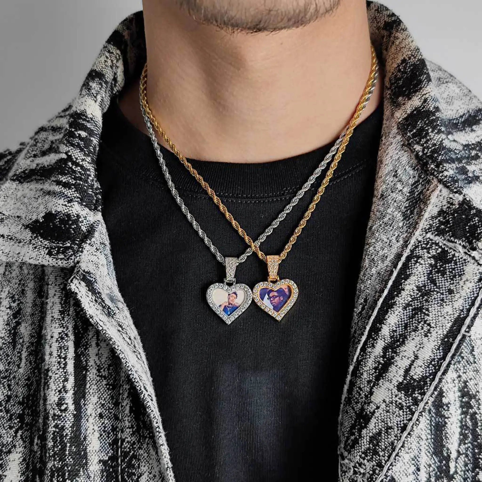 Hip Hop Mini Trumpet Love Photo Pendant Necklace - 7