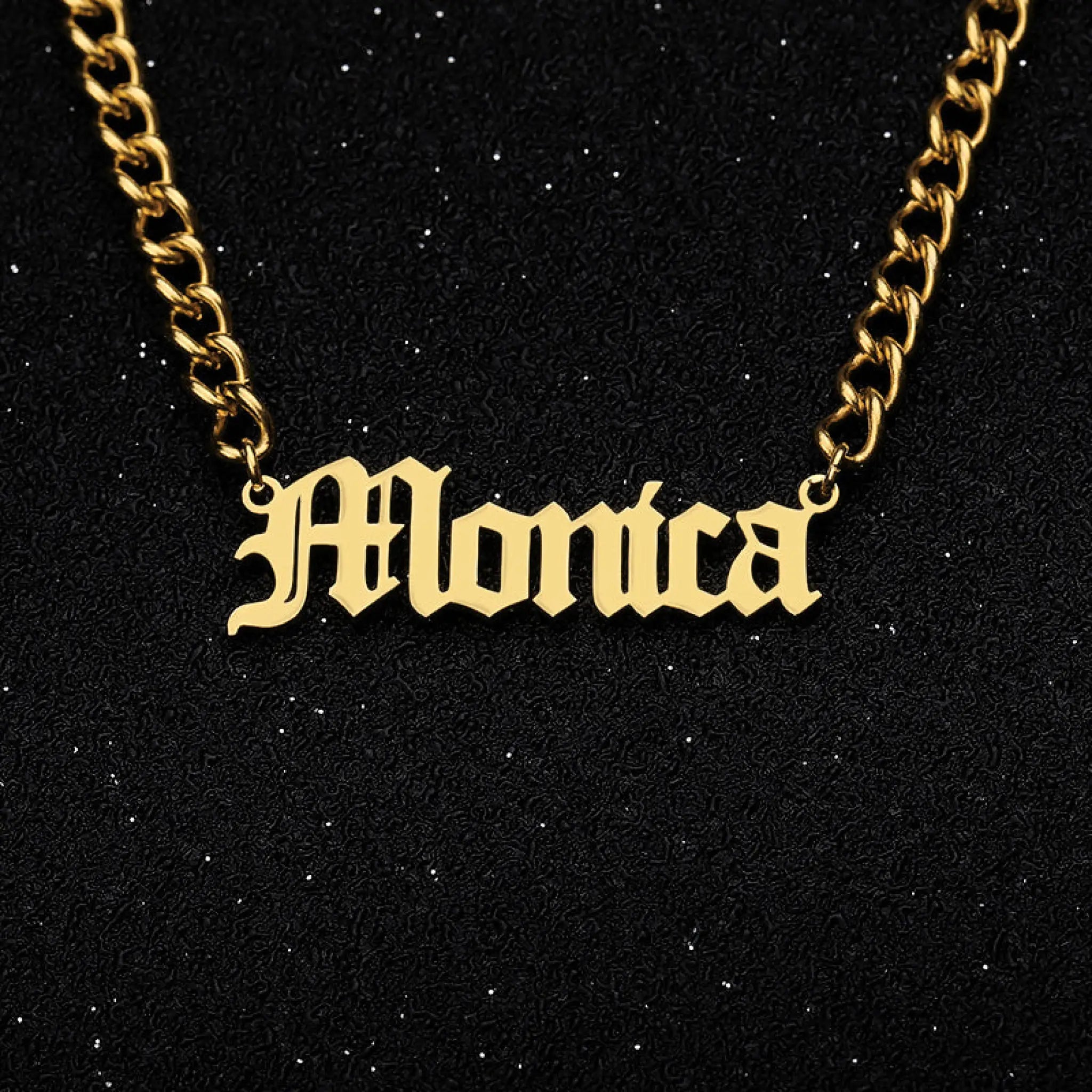 Horsewhip Chain Custom Stainless Steel Old English Name Necklace Ladies Hip Hop Clavicle - 7