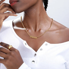 Horsewhip Chain Custom Stainless Steel Old English Name Necklace Ladies Hip Hop Clavicle - 7