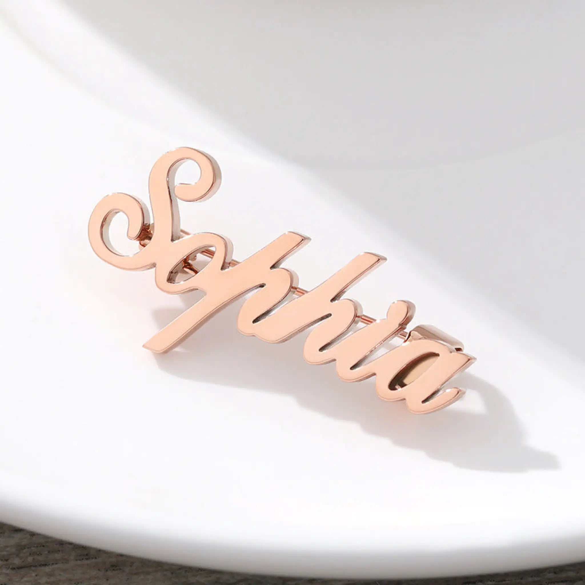Hot Selling In Europe And America Personalized Stainless Steel Name Brooch Badge Customized Name Customized Brooch
