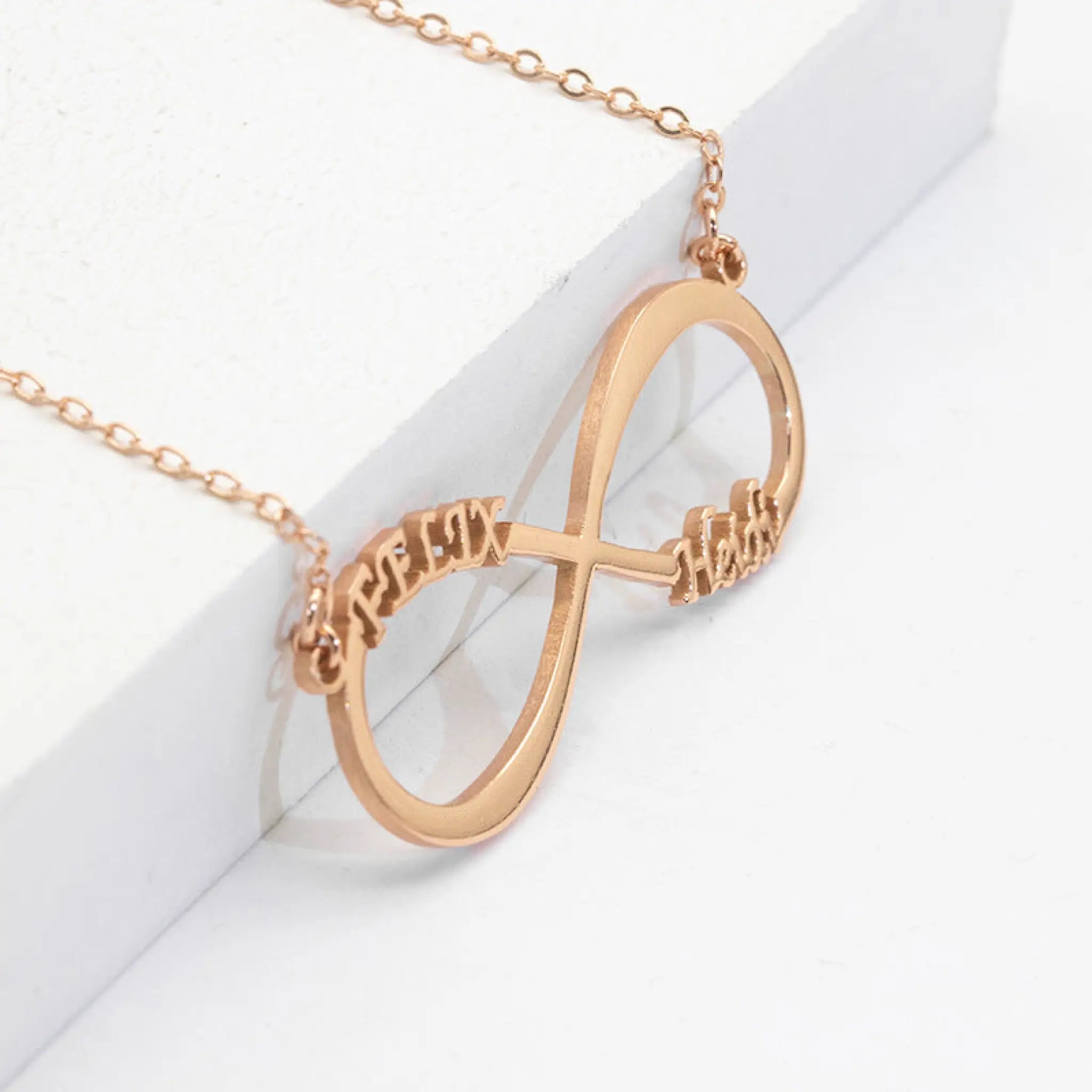 Infinite Alphabet Name Necklace Sterling Silver - Rose Gold - 7