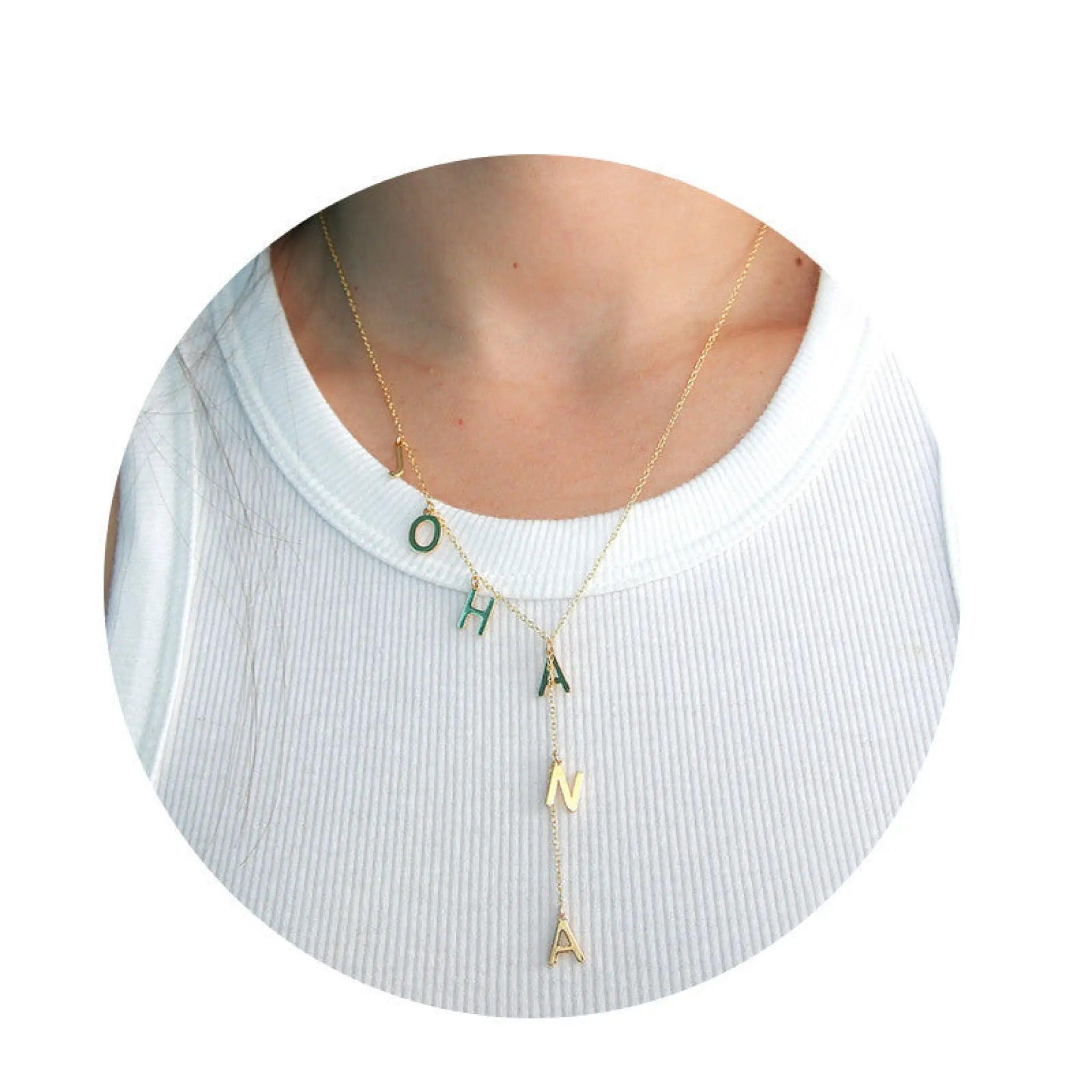 Lariat Y Name Necklace Lariat Name Necklace Dainty Name Necklace Bubble Letters Necklace For Women - 7