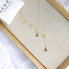 Lariat Y Name Necklace Lariat Name Necklace Dainty Name Necklace Bubble Letters Necklace For Women - 7