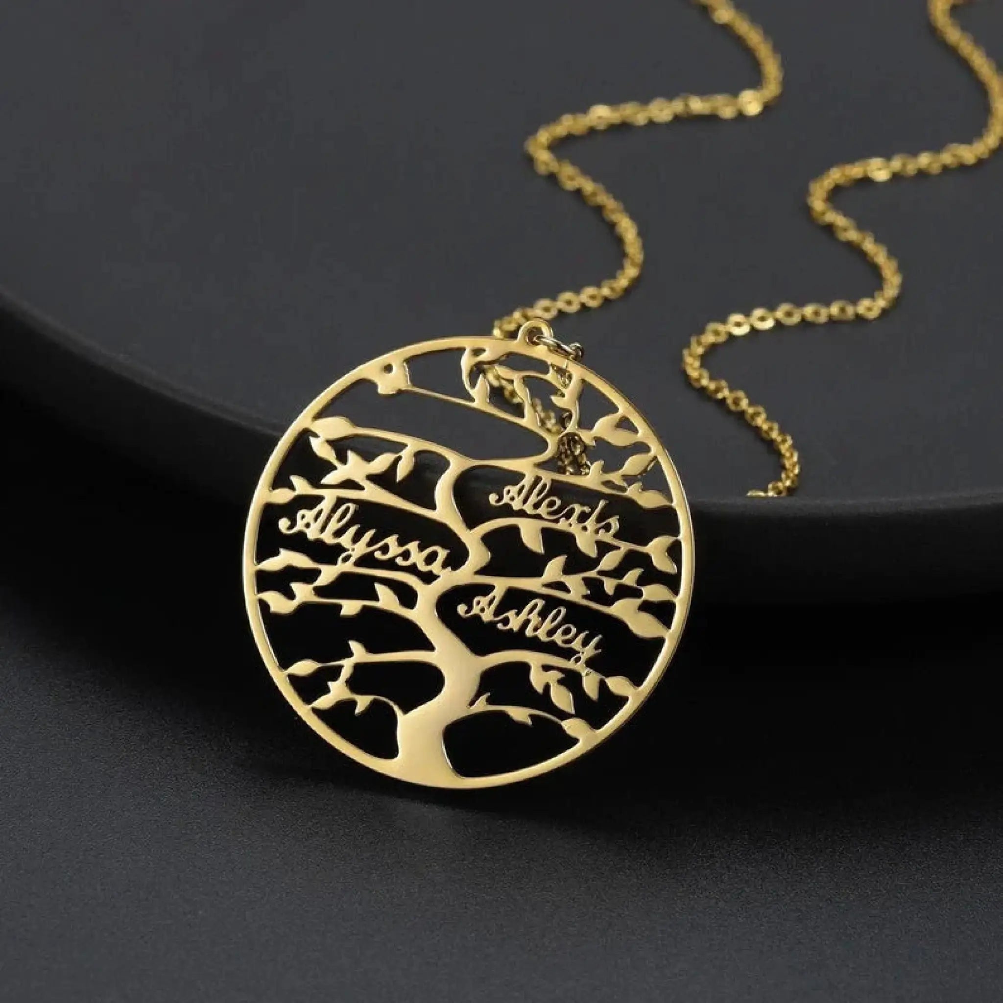 Life Tree Necklace English Name - Gold - 7