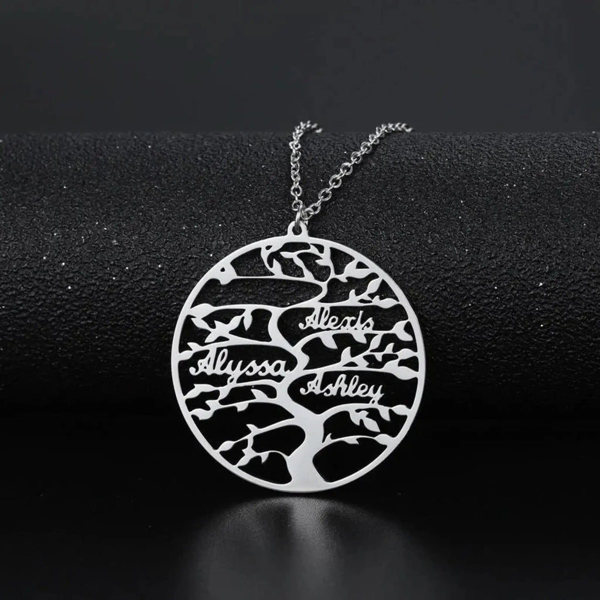 Life Tree Necklace English Name - Silver - 7