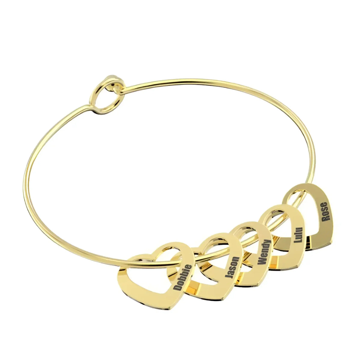 Love Bracelet Peach Heart Name Lettering Titanium Steel Bracelet - 65cm Gold / 1 - Name Bracelets