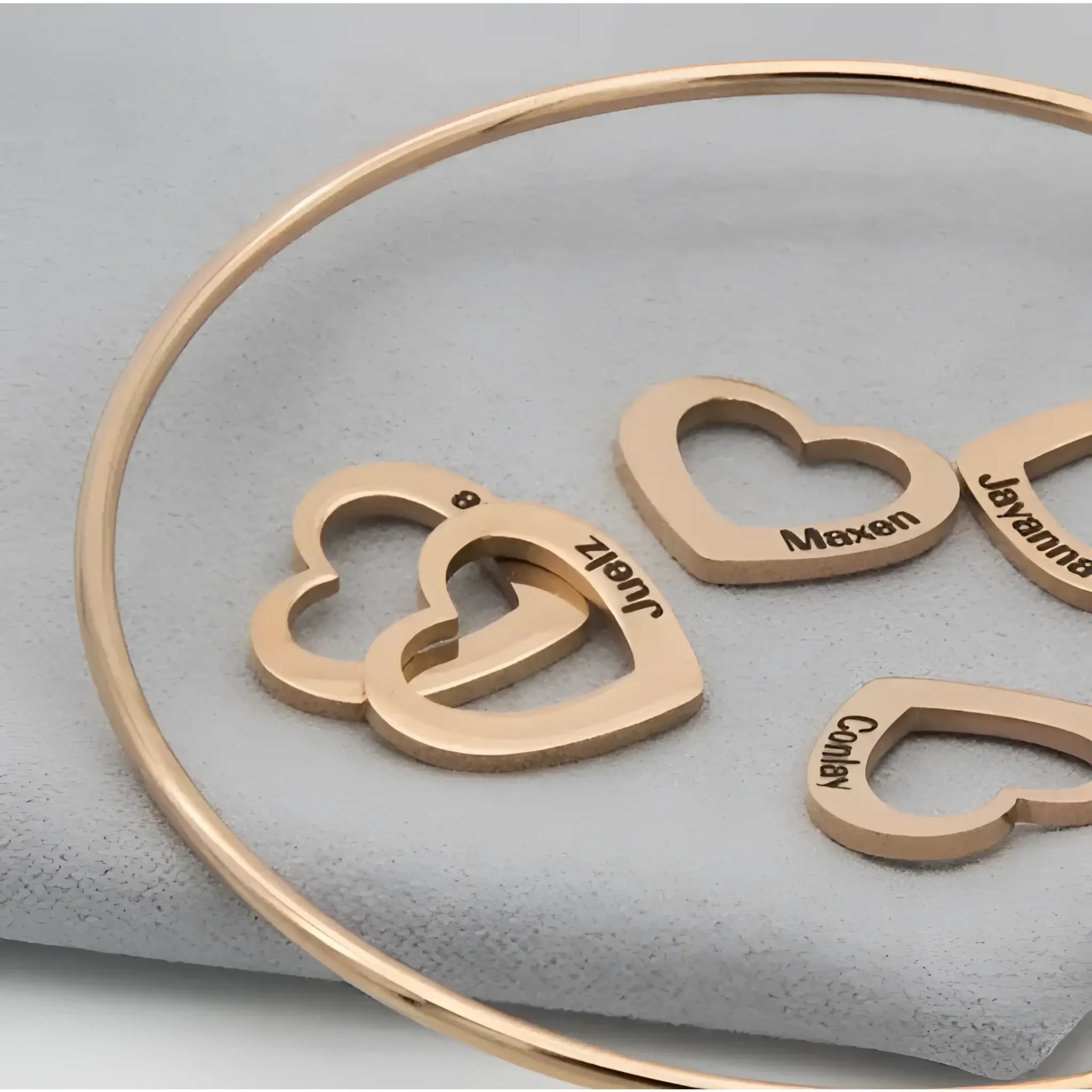 Love Bracelet Peach Heart Name Lettering Titanium Steel Bracelet - Name Bracelets