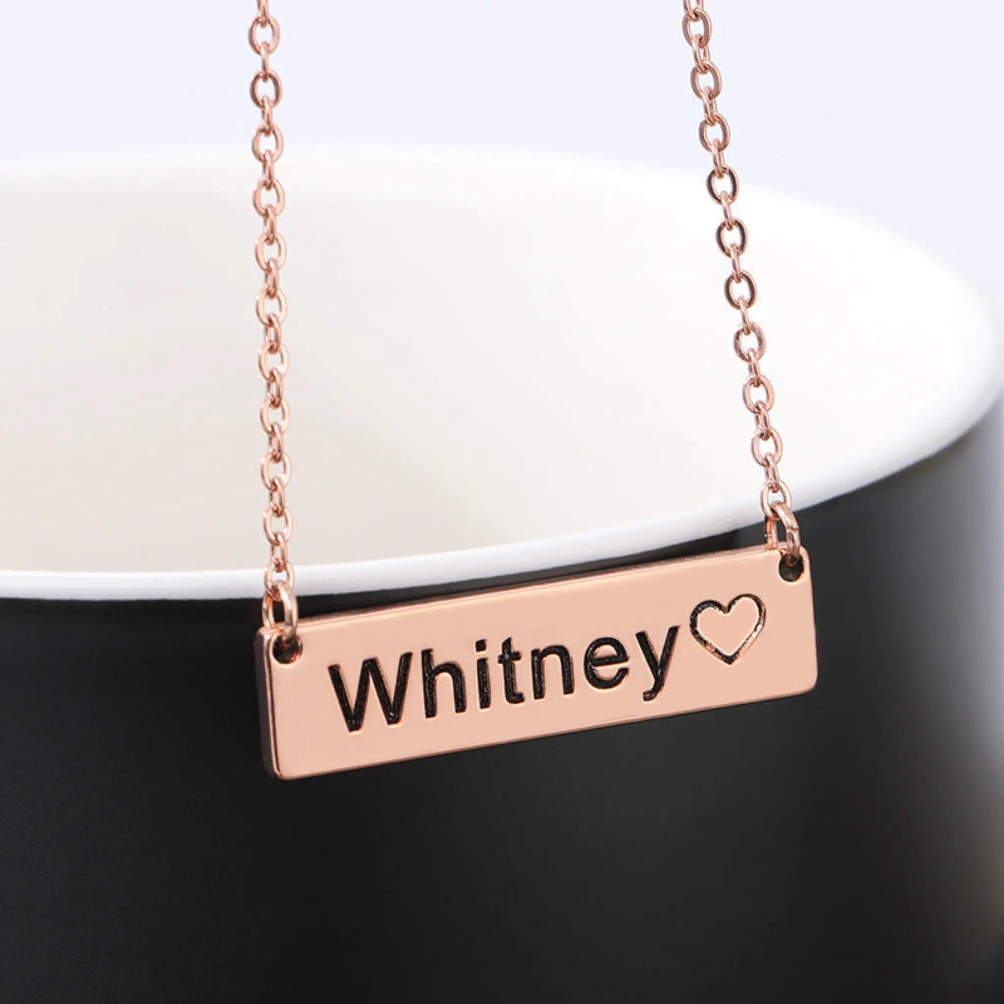 Love Hollow Square Brand Name Custom Necklace - 7