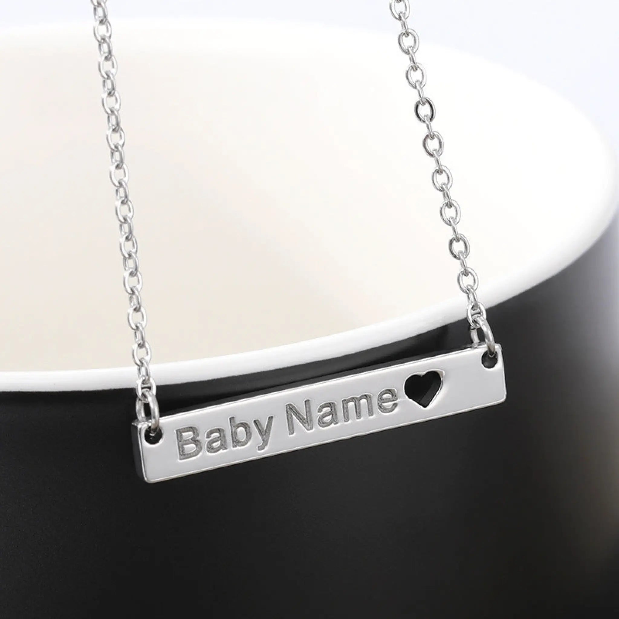 Love Hollow Square Brand Name Custom Necklace - 7
