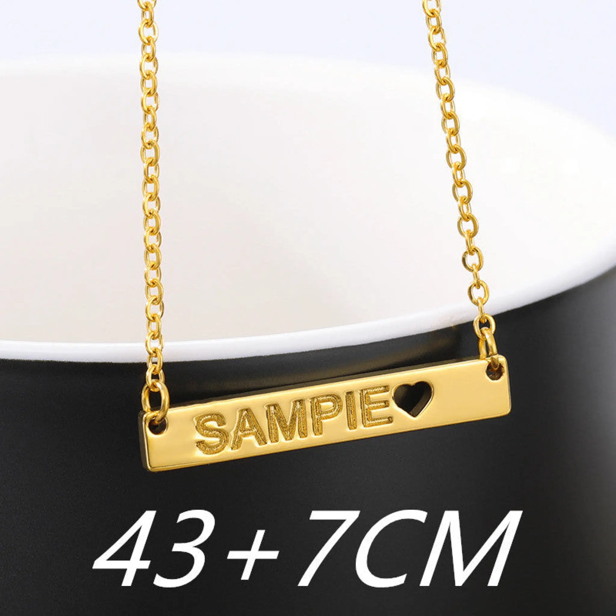 Love Hollow Square Brand Name Custom Necklace - Gold43x7cm - 7