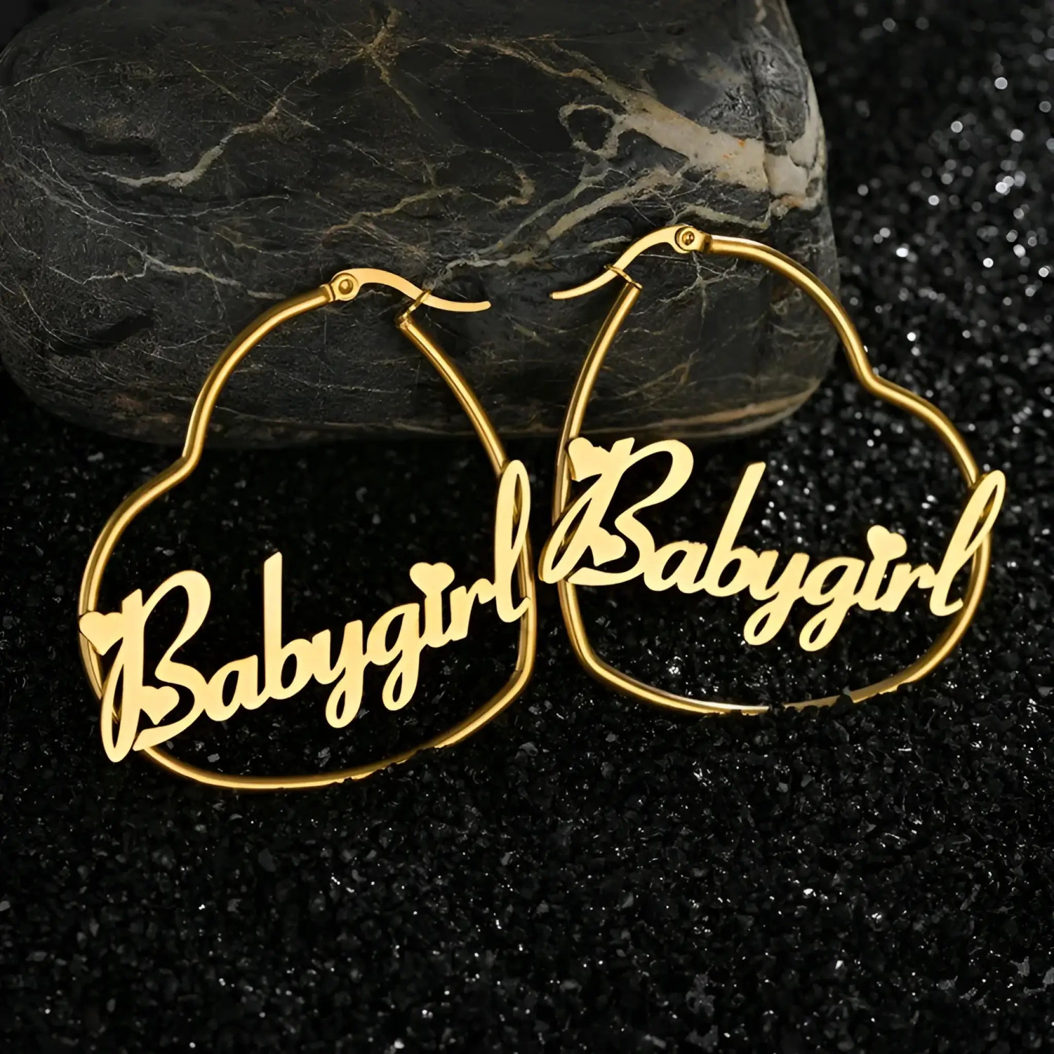 Love Name Earrings English Alphabet Ladies Peach Heart Earrings - 7