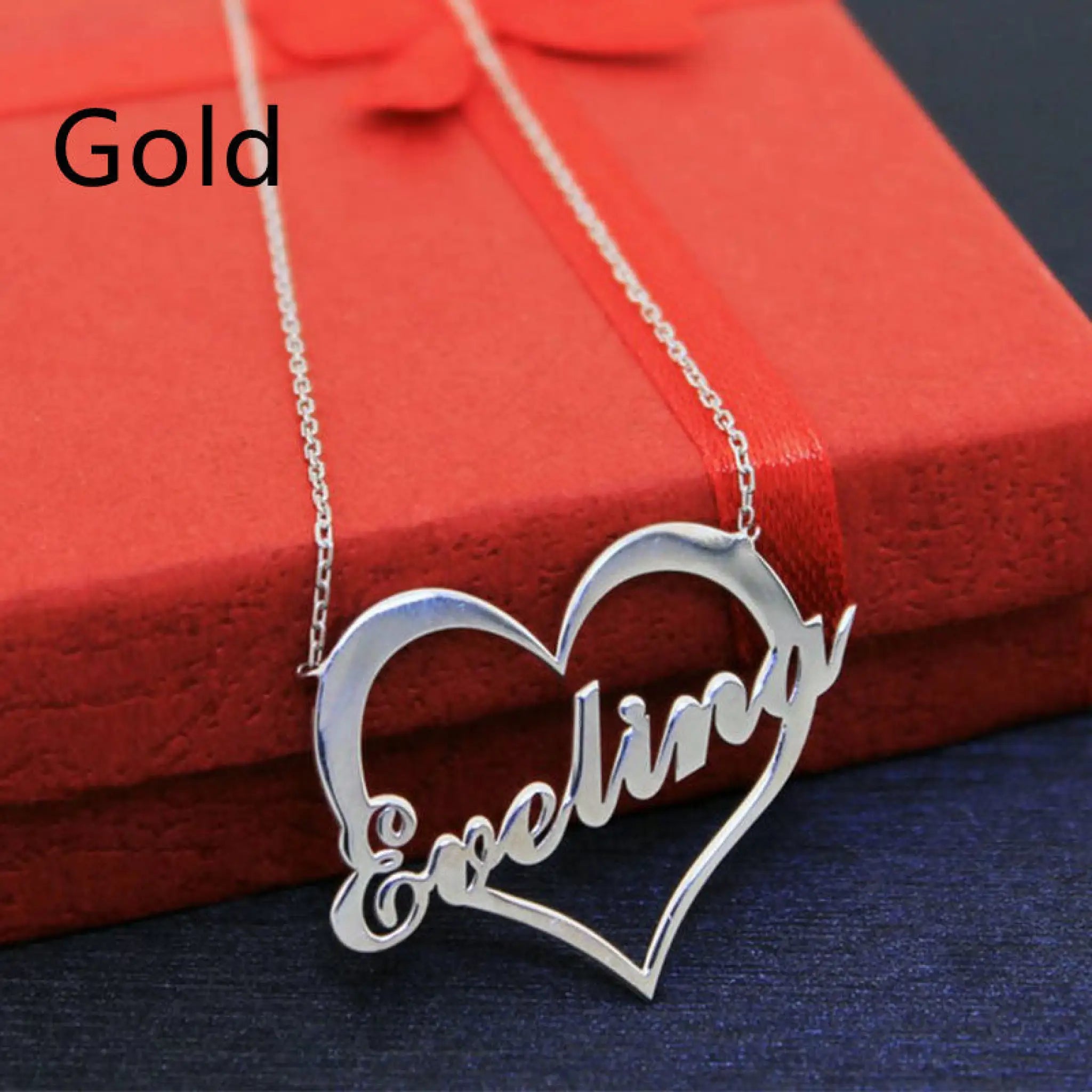 Love Name Necklace Women’s Versatile Collar Chain - Gold - 7