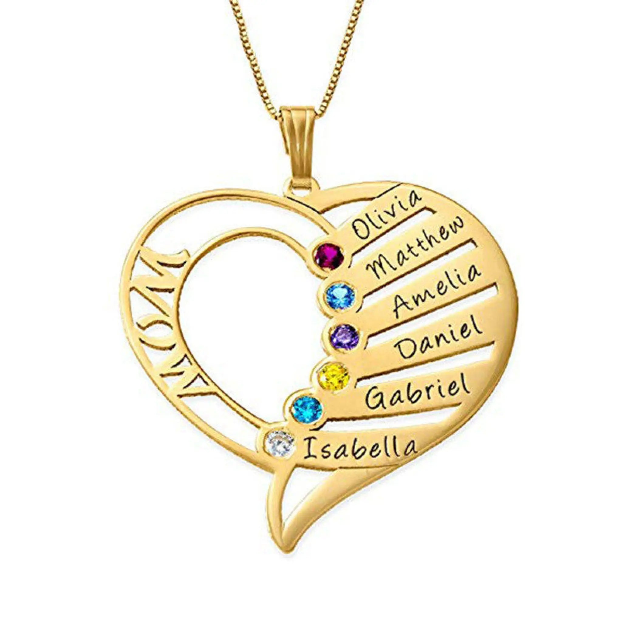 Love Personalized Custom Name Letter Love Memory Necklace - Gold / 1 name - 7