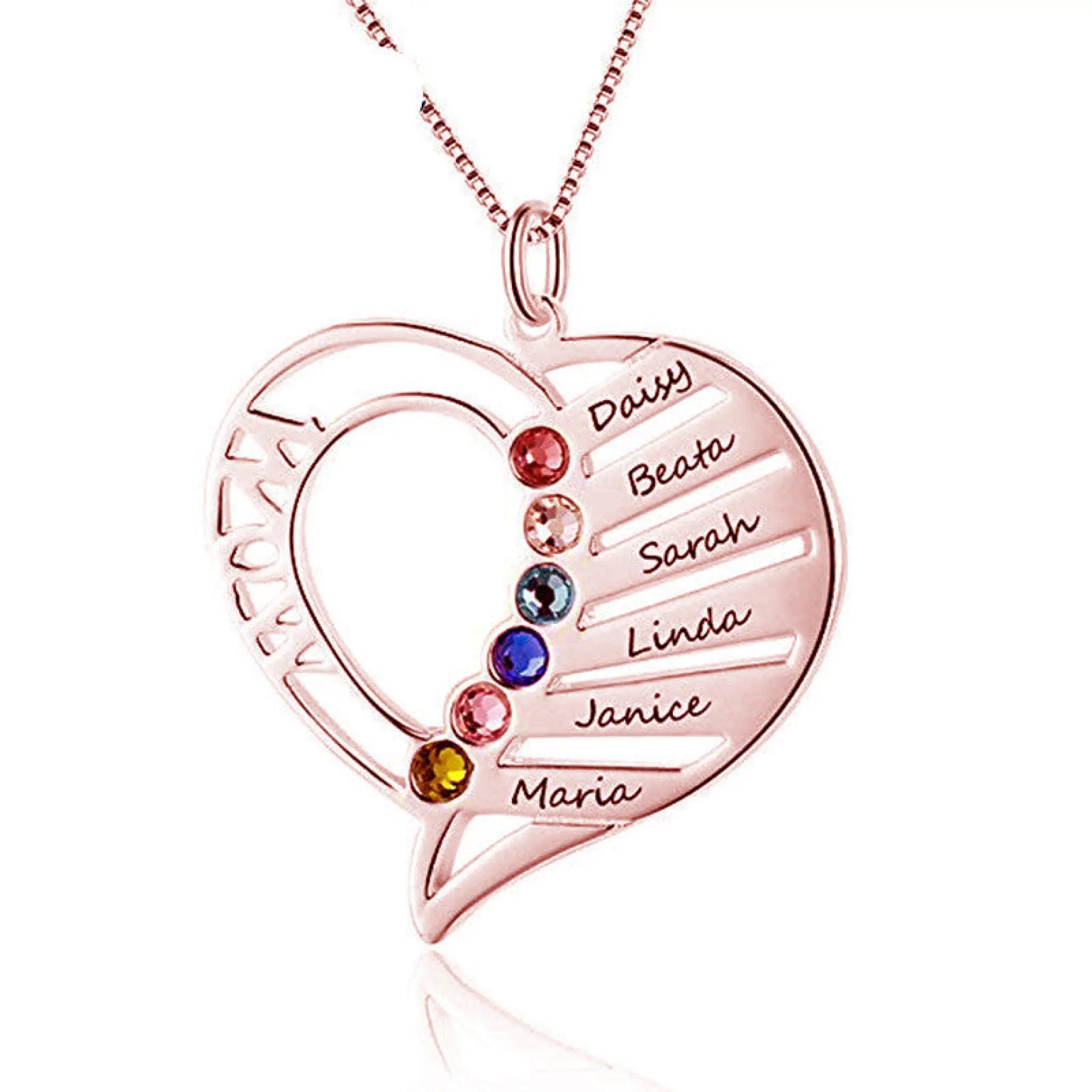 Love Personalized Custom Name Letter Love Memory Necklace - Rose gold / 1 name - 7