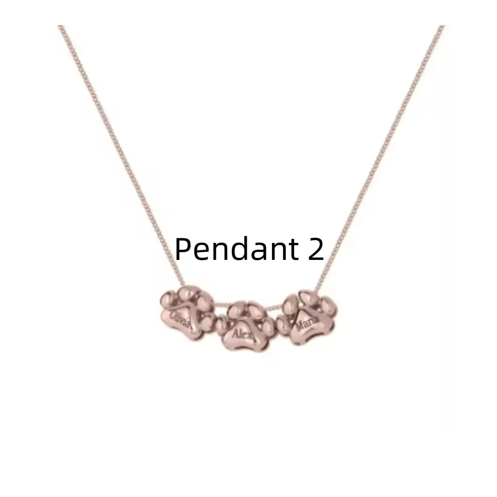 Luxury Hollowed Out Claw Necklace Personalized - Rose Gold / 2 Pendant - 7