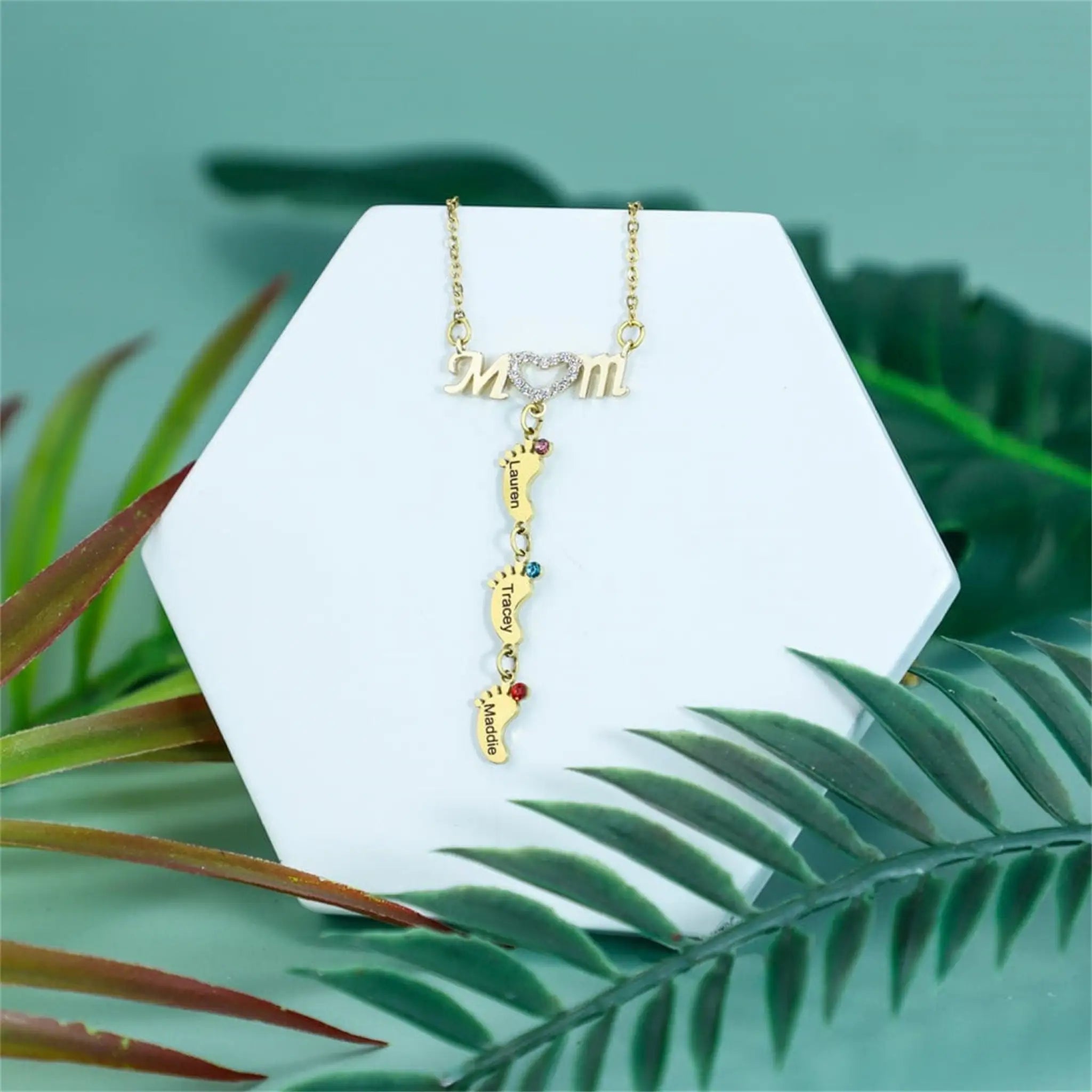 Mother’s Day MOM Foot Personalized Necklace - 7