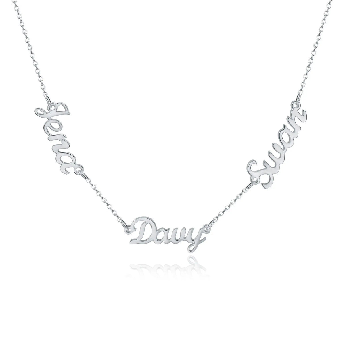 Name Custom Necklace Customize Multiple Name Necklaces - Steel color / 2name / F4 - Necklace