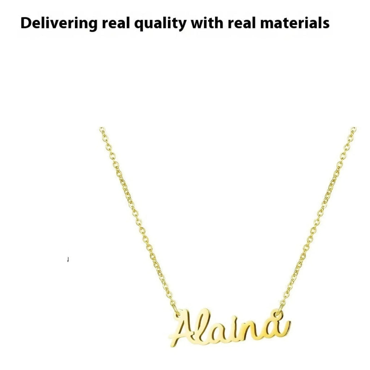 Name Design European And American DIY High-end Necklace - Gold - 7