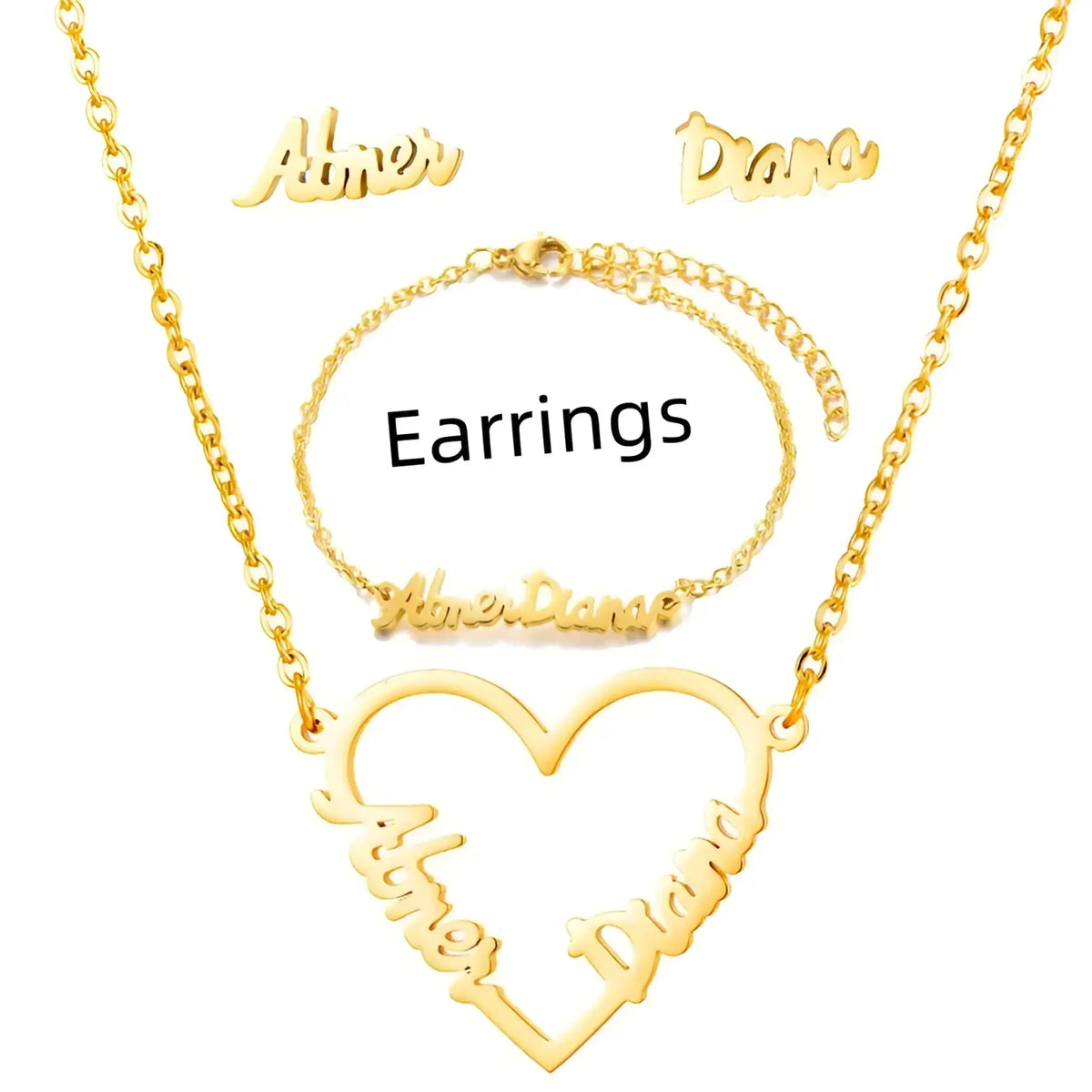 Name Earrings With Engraved Characters Are Versatile And Minimalist - Gold / Earrings - 7