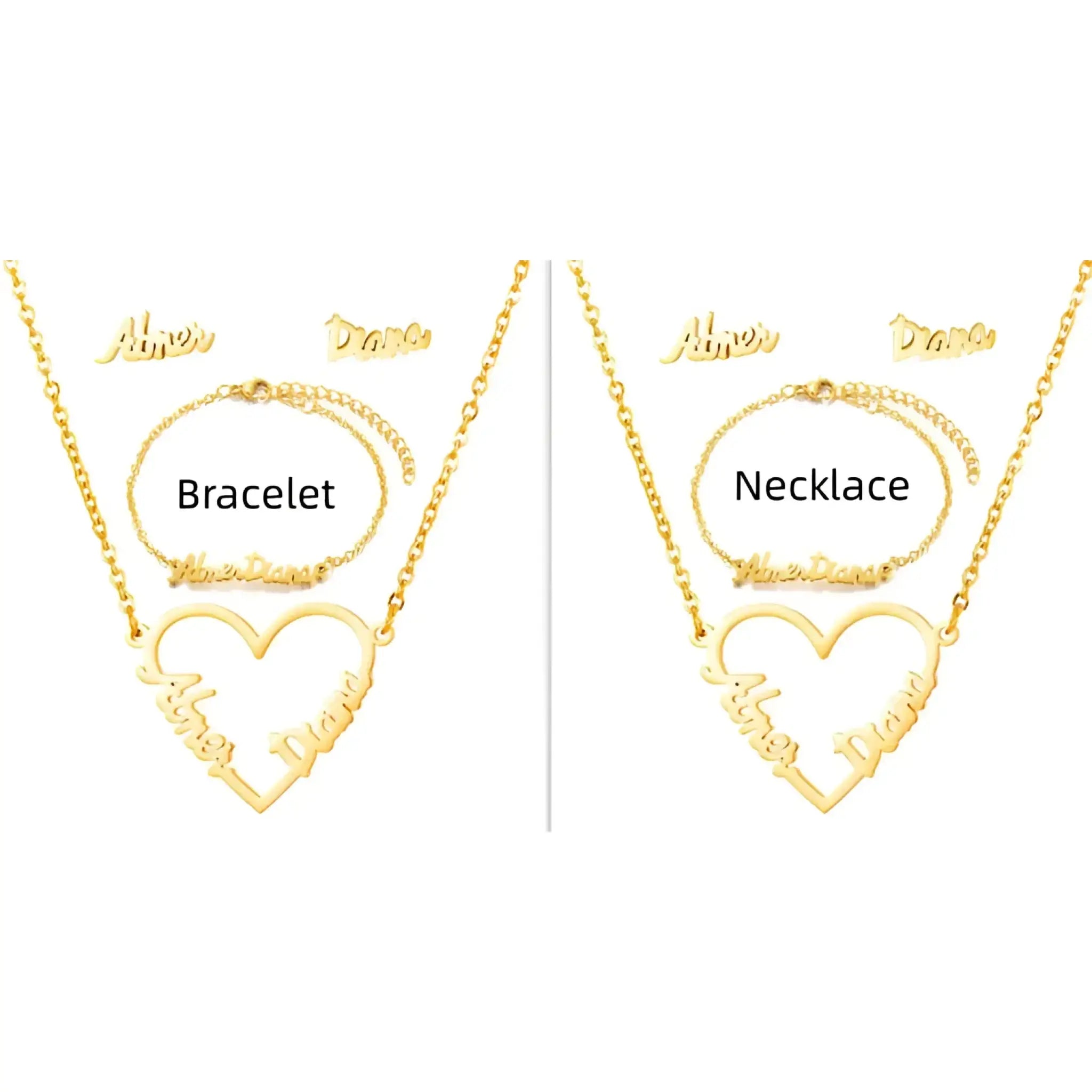Name Earrings With Engraved Characters Are Versatile And Minimalist - Gold / Set - 7