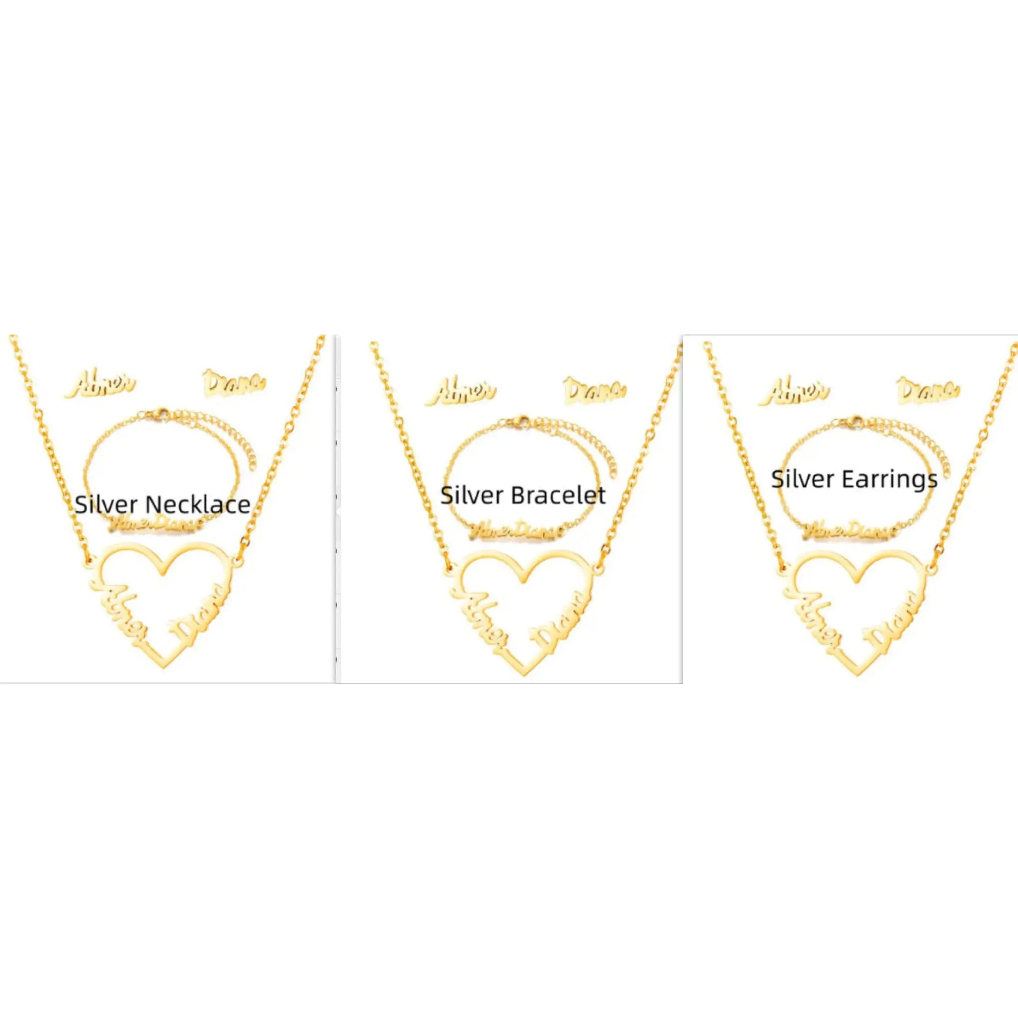 Name Earrings With Engraved Characters Are Versatile And Minimalist - Silver / Set2. - 7