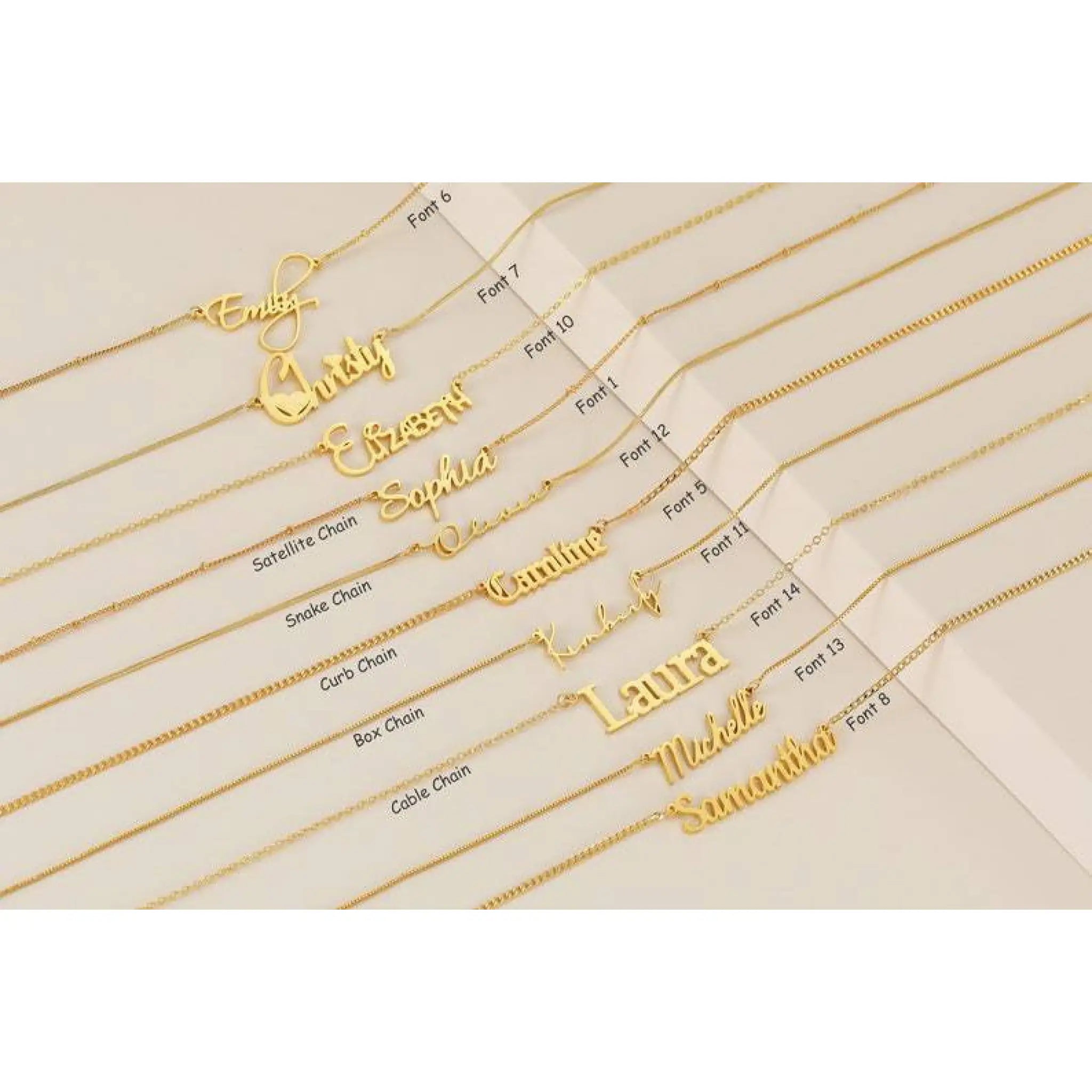 Name Necklace Titanium Steel Gift Does Not Fade - Gold - 7